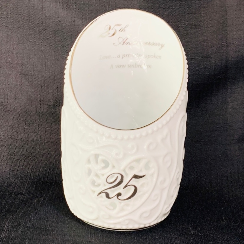 25th Wedding Anniversary vase decor gift
